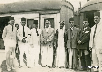 1933 - Seeing Fouad Hamza off at the Cairo train station